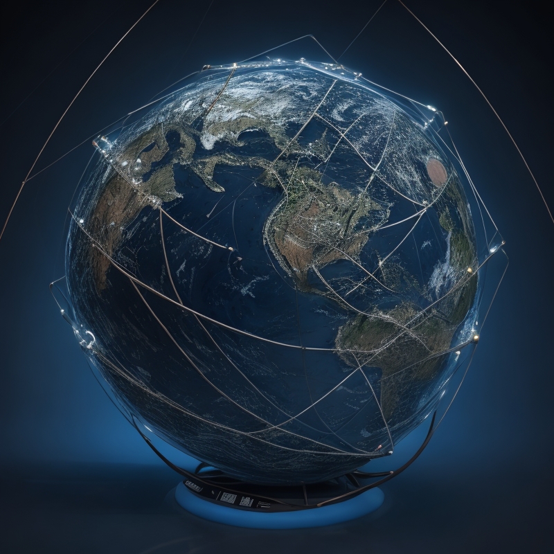 globe with lines around it